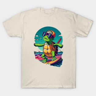 Cool Surfing Turtle T-Shirt